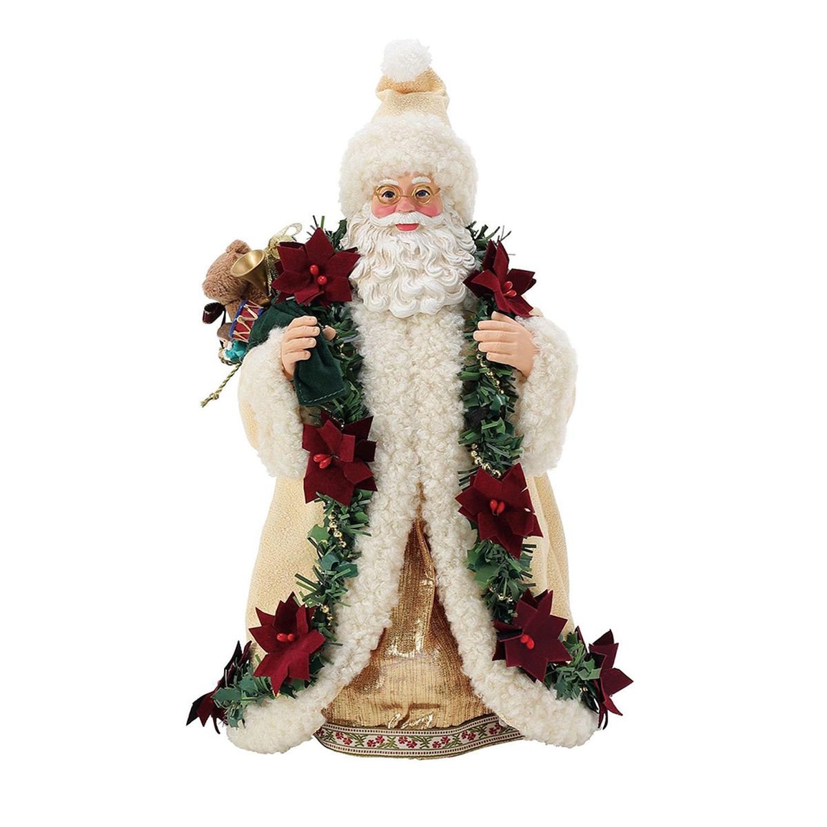 Old World Poinsettia Santa 商品画像 1
